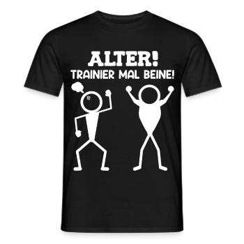 Stick Figure OLD TRAINER TIMES LEGS Drôle - T-shirt homme - noir - Devant - AI Model Male 178 light (178cm)