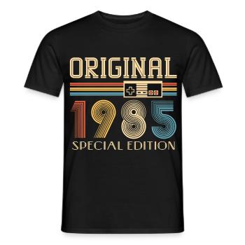 Gamer 40th Birthday 40th Anniversary Original 1985 - Men's T-Shirt - black - Front - AI Model Male 178 light (178cm)