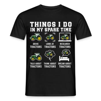 Lustige Traktoren Liebhaber Dinge, die ich in meiner Freizeit mache - Männer T-Shirt - Schwarz - Vorne - AI Model Male 178 light (178cm)