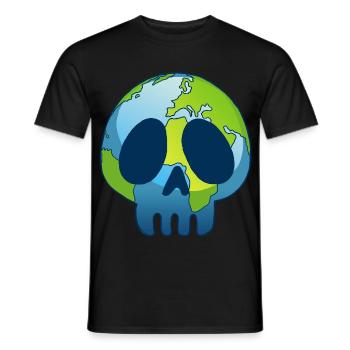 Le crâne de la planète Terre - T-shirt homme - noir - Devant - AI Model Male 178 light (178cm)