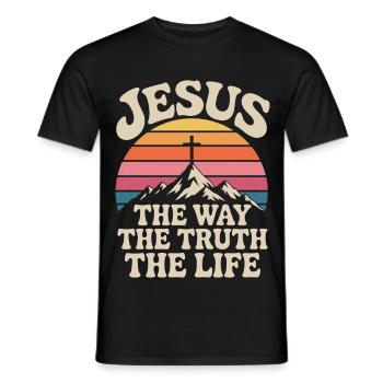 Jésus Le Chemin La Vérité La Vie Verset de la Bible - T-shirt homme - noir - Devant - AI Model Male 178 light (178cm)