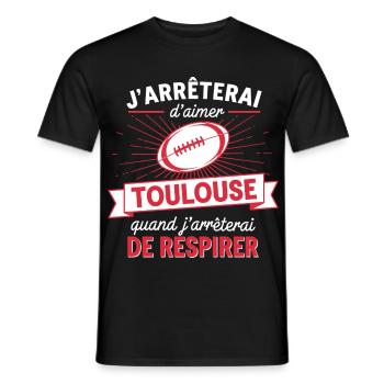 Fan, Rugby, Humor, Toulouse - Männer T-Shirt - Schwarz - Vorne - AI Model Male 178 light (178cm)