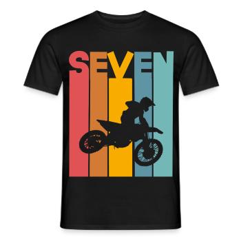 7th Birthday Motocross - Men's T-Shirt - black - Front - AI Model Male 178 light (178cm)