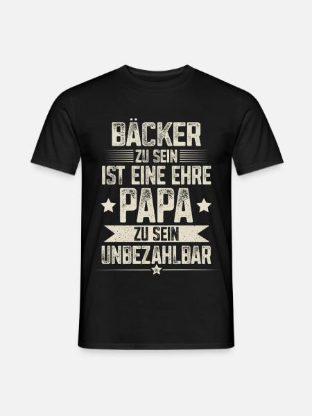 Bäcker Papa - Männer T-Shirt - Schwarz