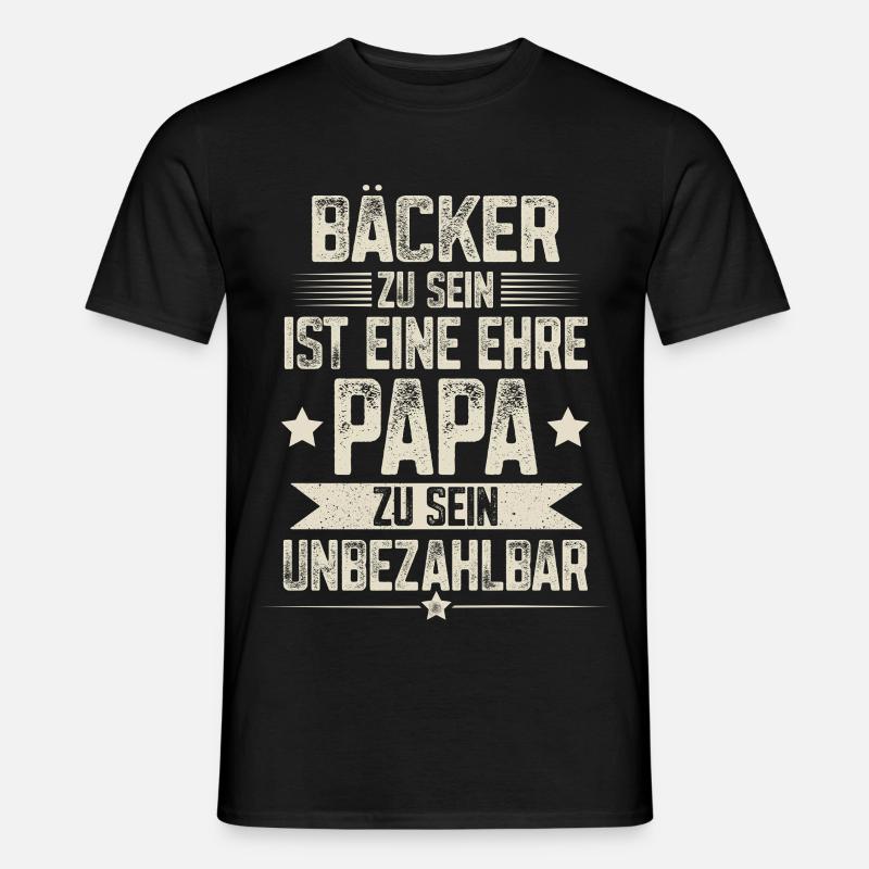 Bäcker Papa - Männer T-Shirt - Schwarz