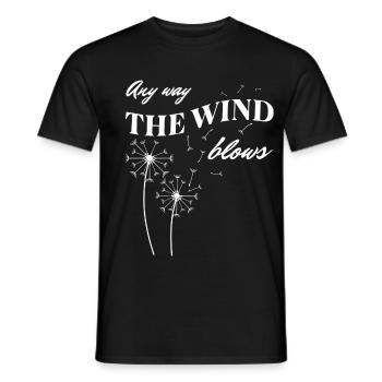 Any Way the Wind Blows – Dandelion Freedom - Men's T-Shirt - black - Front - AI Model Male 178 light (178cm)