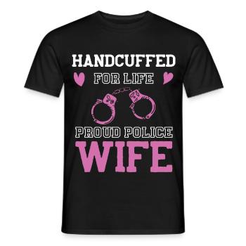 Handcuffs Dear Policewoman - Men's T-Shirt - black - Front - AI Model Male 178 light (178cm)