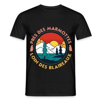 Sunset Mountain Pine Lake - Men's T-Shirt - black - Front - AI Model Male 178 light (178cm)