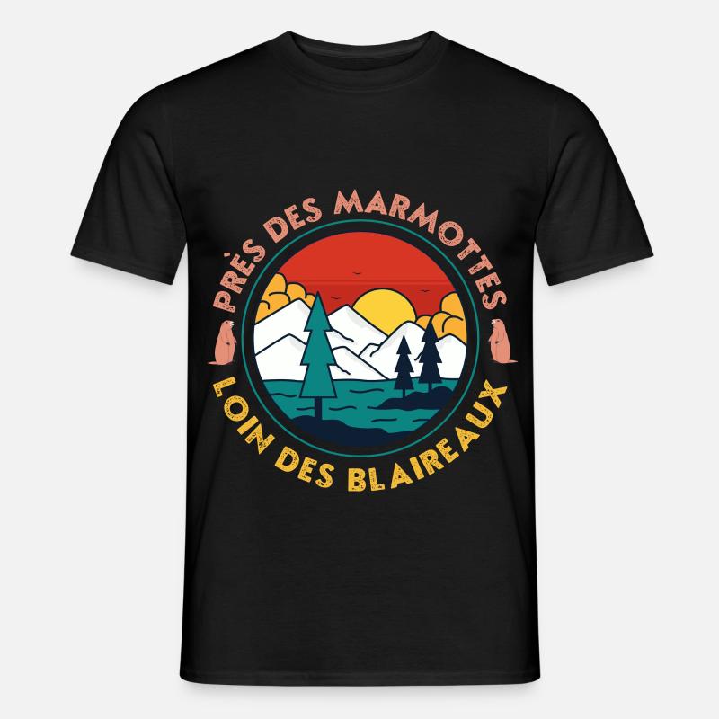 Sunset Mountain Pine Lake - Männer T-Shirt - Schwarz