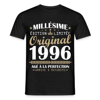 Vintage 1996 Original 30th Anniversary Gift - Men's T-Shirt - black - Front - AI Model Male 178 light (178cm)