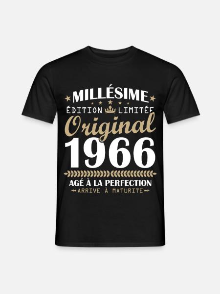 Vintage 1966 alkuperäinen 60-vuotislahja - Miesten T-paita - musta