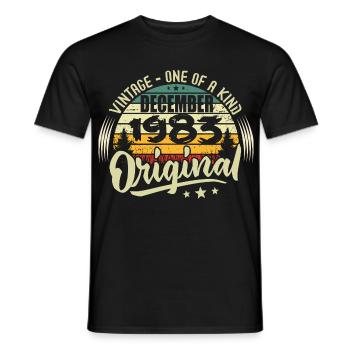 Dezember 1983 – Vintage Authentic Dezember 1983 - Männer T-Shirt - Schwarz - Vorne - AI Model Male 178 light (178cm)