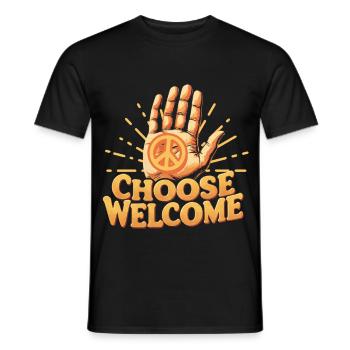Menschlichkeit Equality Choose Welcome - Männer T-Shirt - Schwarz - Vorne - AI Model Male 178 light (178cm)