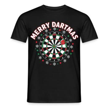 Joyeux Dartmas, fléchettes drôles qui disent Noël - T-shirt homme - noir - Devant - AI Model Male 178 light (178cm)