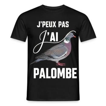 I Can't I Have Pigeon Humor Hunter Gift - Men's T-Shirt - black - Front - AI Model Male 178 light (178cm)