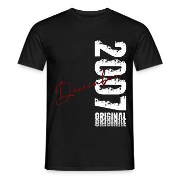 18th Birthday Original December Vintage 2007 - Men's T-Shirt - black - Front - AI Model Male 178 light (178cm)