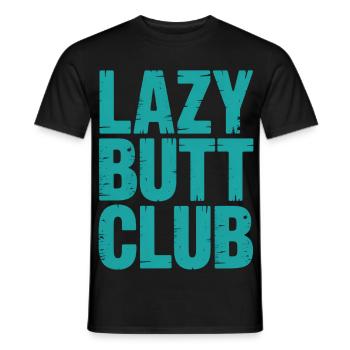 Lazybuttclub Gym Fitness Workout - Men's T-Shirt - black - Front - AI Model Male 178 light (178cm)