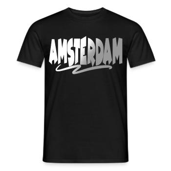 Amsterdam - T-shirt homme - noir - Devant - AI Model Male 178 light (178cm)