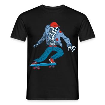 Skeleton on skateboard - Men's T-Shirt - black - Front - AI Model Male 178 light (178cm)