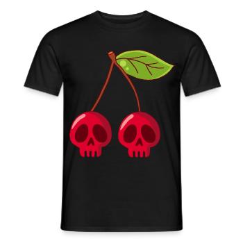 Crânes de cerises - T-shirt homme - noir - Devant - AI Model Male 178 light (178cm)