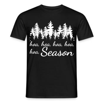 Ho, Ho, Ho Season Forest Pine Cozy - Men's T-Shirt - black - Front - AI Model Male 178 light (178cm)