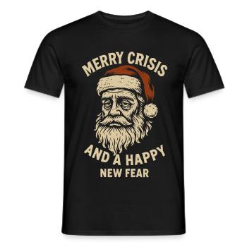 Frohe Krise Und Ein Froher TNeuer Angst-Weihnachtsmann - Männer T-Shirt - Schwarz - Vorne - AI Model Male 178 light (178cm)