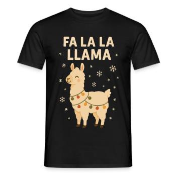 Fa La La Llama Noël en famille - T-shirt homme - noir - Devant - AI Model Male 178 light (178cm)