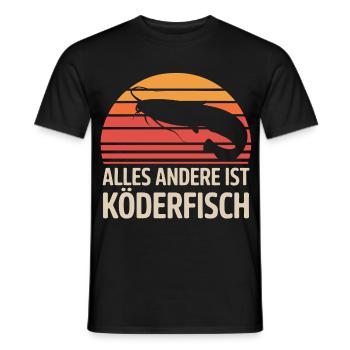 Welsangler – Alles Andere Ist Köderfisch - Männer T-Shirt - Schwarz - Vorne - AI Model Male 178 light (178cm)