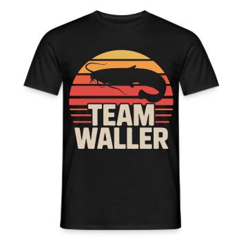 Wels Waller angeln Sportfischer Team Waller - Männer T-Shirt - Schwarz - Vorne - AI Model Male 178 light (178cm)