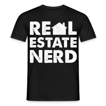 Nerd de l’immobilier - T-shirt homme - noir - Devant - AI Model Male 178 light (178cm)