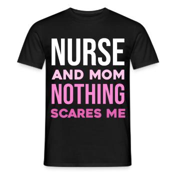 Infirmière et mère : Intrépides - T-shirt homme - noir - Devant - AI Model Male 178 light (178cm)