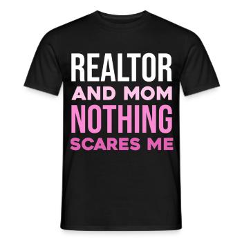 Maman agente immobilière courageuse – n’ayez pas peur - T-shirt homme - noir - Devant - AI Model Male 178 light (178cm)
