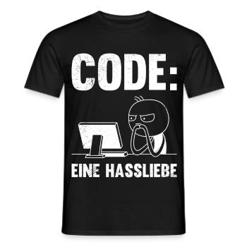 Coder CODE EINE HASSLIEBE LUSTIG - Männer T-Shirt - Schwarz - Vorne - AI Model Male 178 light (178cm)