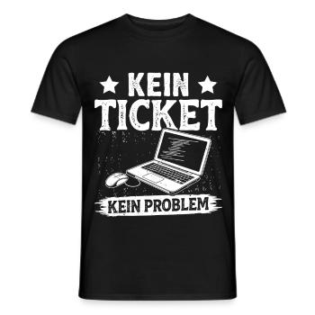 Nerd Computer NO TICKET NO PROBLEM FUNNY - Men's T-Shirt - black - Front - AI Model Male 178 light (178cm)