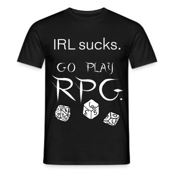 Im echten Leben ist es schrecklich, spiel RPG (weiß) - Männer T-Shirt - Schwarz - Vorne - AI Model Male 178 light (178cm)