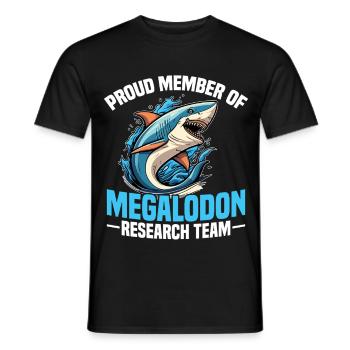  Megalodon Research Team Meg Shark Lover Megalodon - Men's T-Shirt - black - Front - AI Model Male 178 light (178cm)
