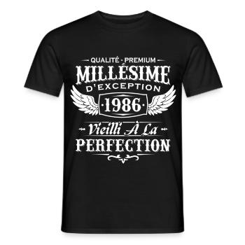 Vintage 1986 Vintage 1986 Geburtstagsgeschenk - Männer T-Shirt - Schwarz - Vorne - AI Model Male 178 light (178cm)