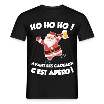 Ho Ho Ho Vor den Geschenken Es ist Aperitif Weihnachtsfeiertage - Männer T-Shirt - Schwarz - Vorne - AI Model Male 178 light (178cm)