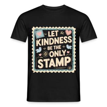 L’humanité laisse la bonté être le seul sceau - T-shirt homme - noir - Devant - AI Model Male 178 light (178cm)