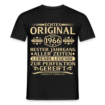 60. Geburtstag Echtes Original seit 1966 - Männer T-Shirt - Schwarz - Vorne - AI Model Male 178 light (178cm)