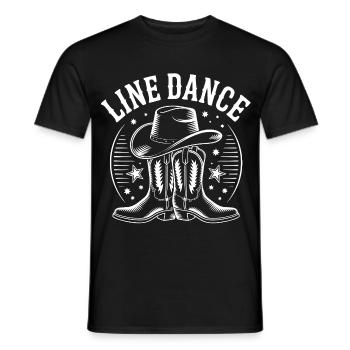 Boot Western de danse en ligne - T-shirt homme - noir - Devant - AI Model Male 178 light (178cm)