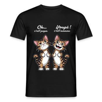 Oh Daddy Cat Humor Familiengeschenk - Männer T-Shirt - Schwarz - Vorne - AI Model Male 178 light (178cm)