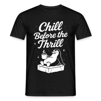 Entspann dich vor dem Nervenkitzel-Pinguin-Spaß-Urlaub - Männer T-Shirt - Schwarz - Vorne - AI Model Male 178 light (178cm)
