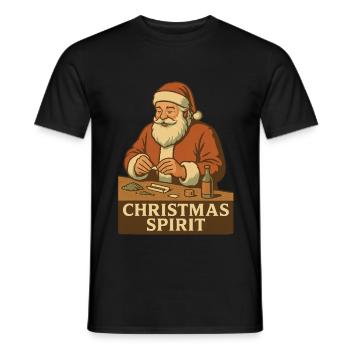 christmas spirit - Men's T-Shirt - black - Front - AI Model Male 178 light (178cm)