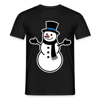 Snowman - Men's T-Shirt - black - Front - AI Model Male 178 light (178cm)