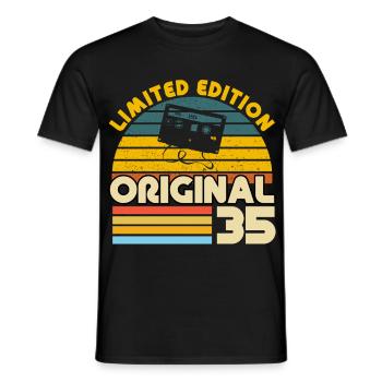 35 Years Vintage Original Retro Anniversary Gift - Men's T-Shirt - black - Front - AI Model Male 178 light (178cm)