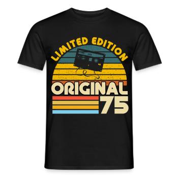 75 Jahre Vintage Original-Retro-Jubiläumsgeschenk - Männer T-Shirt - Schwarz - Vorne - AI Model Male 178 light (178cm)