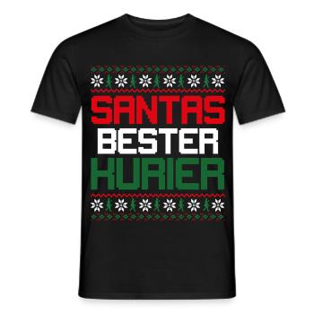 Noël LE MEILLEUR COURSIER DU PÈRE NOËL Drôle - T-shirt homme - noir - Devant - AI Model Male 178 light (178cm)