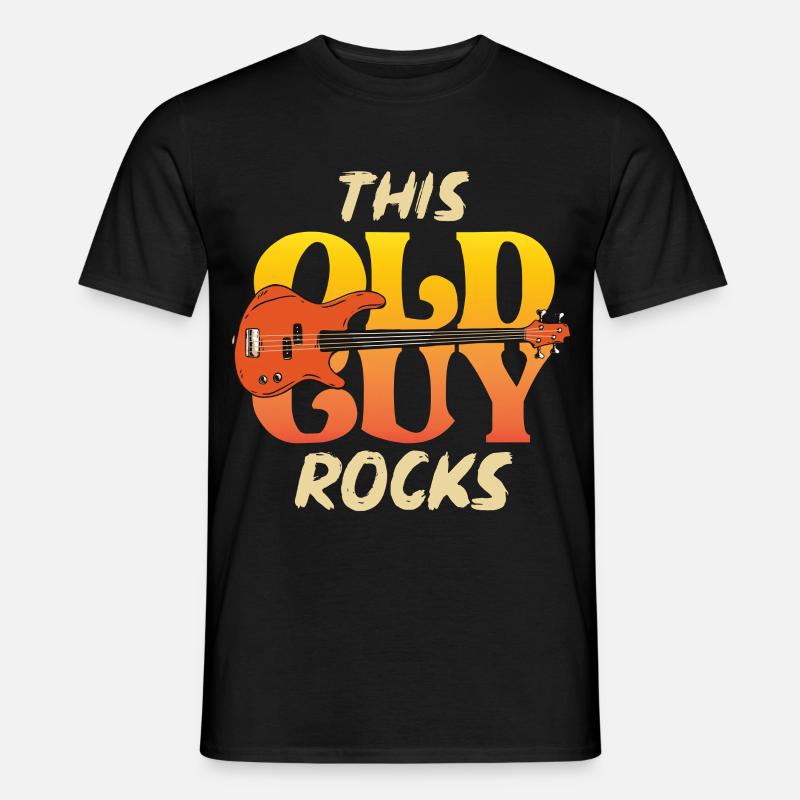 This Old Guy Rocks Guitar Tee - Männer T-Shirt - Schwarz