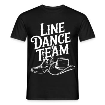 Line Dance Team Boots Hat - Männer T-Shirt - Schwarz - Vorne - AI Model Male 178 light (178cm)